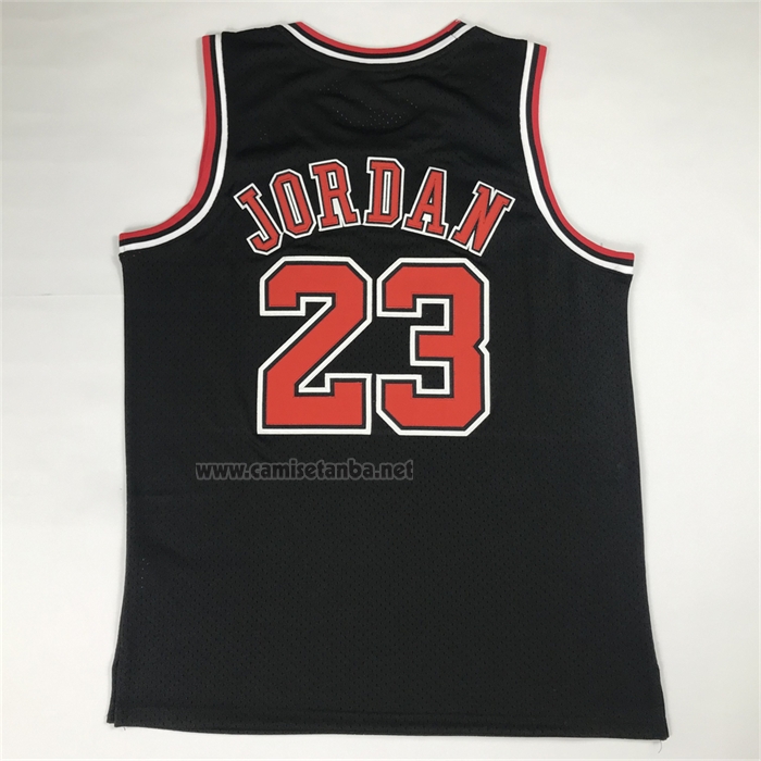 Camiseta Chicago Bulls Michael Jordan NO 23 Autentico 1997-98 Negro